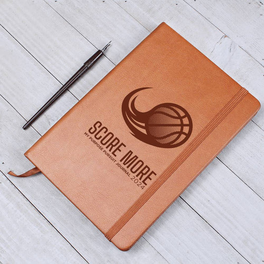 Score More 2024 Vegan Leather Journal or Play Book For the Basketball Athlete