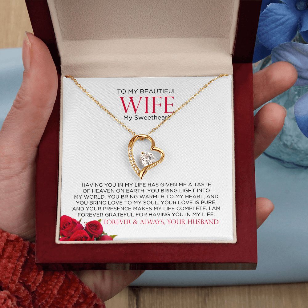 To Wife Sweetheart Forever Love Necklace Sweetheart | Gift for Wife, Anniversary Necklace, Birthday, Valentines Gift