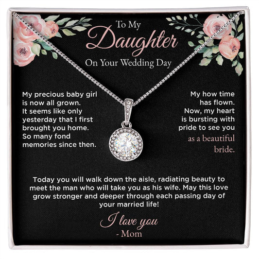 Daughter Wedding Day Eternal Hope Necklace - BkPk Message Card