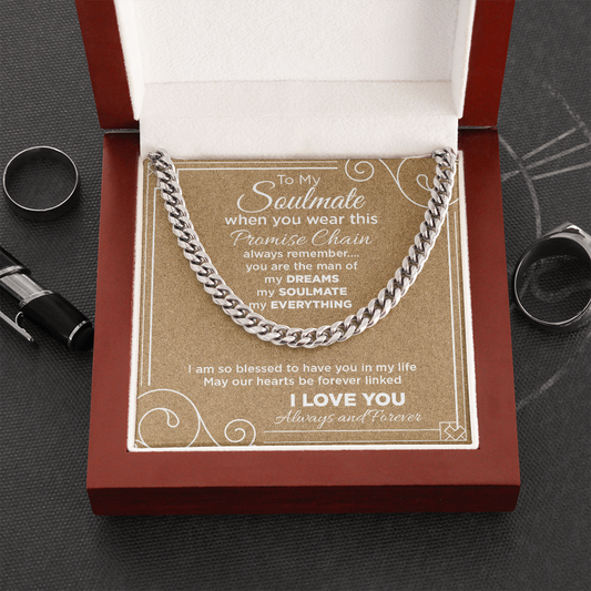 To My Soulmate Promise Chain Necklace