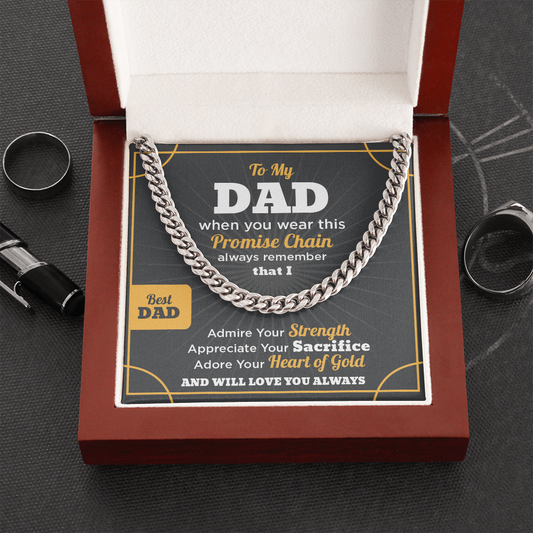 To My Dad Promise Chain Necklace