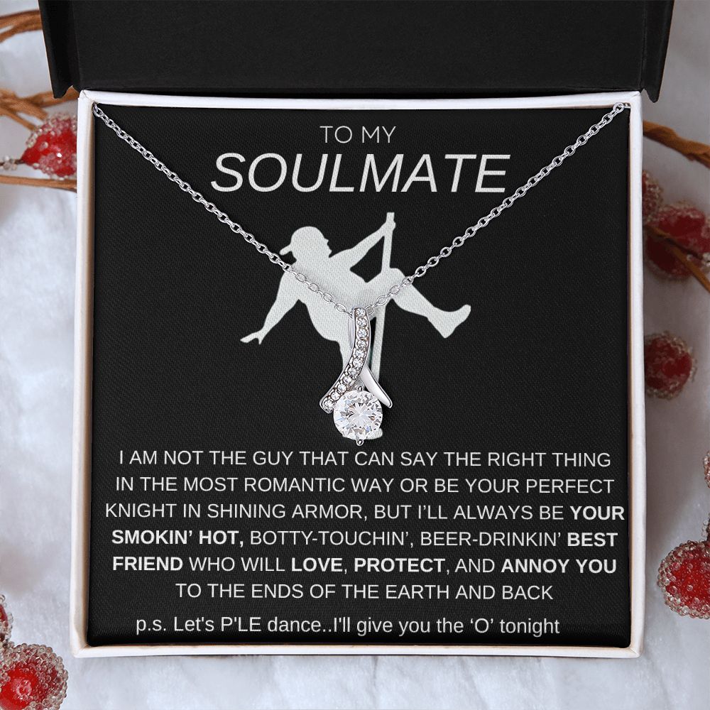 To My Soulmate Necklace - Baseball Cap Wearing Best Friend - Pole Dancing Soul Mate Gift for Valentine's Day, Anniversary, Birthday - BC