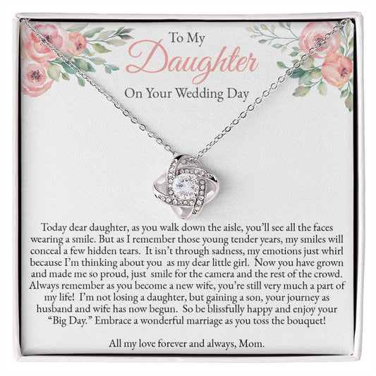 Love Knot Necklace for Daughter on Her Wedding Day From Mom