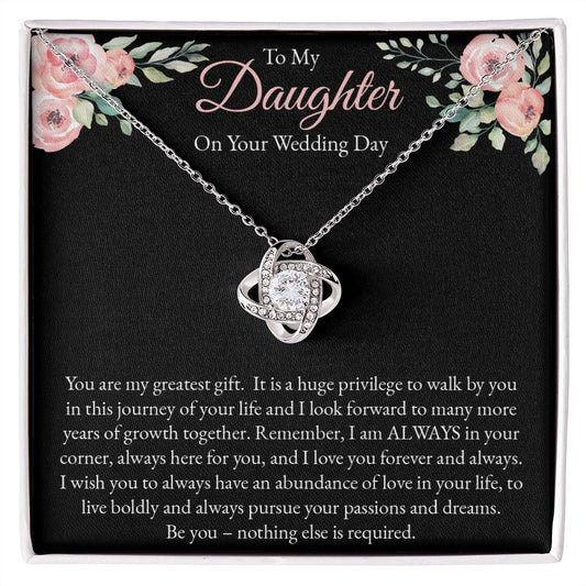 Love Knot Necklace for Daughter on Her Wedding Day