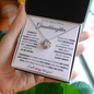 To My Granddaughter Love Knot Necklace Gift from Grandparents - On White Message Card