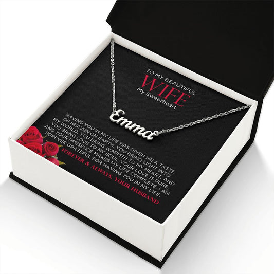 To My Wife Sweetheart Custom Name Necklace