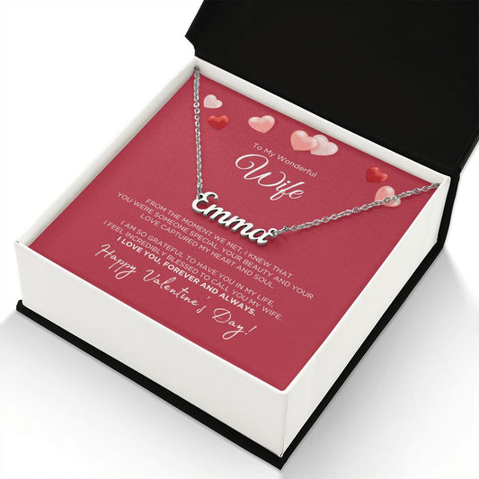 To My Wonderful Wife Custom Name Necklace - Valentine's Day Gift for Wife