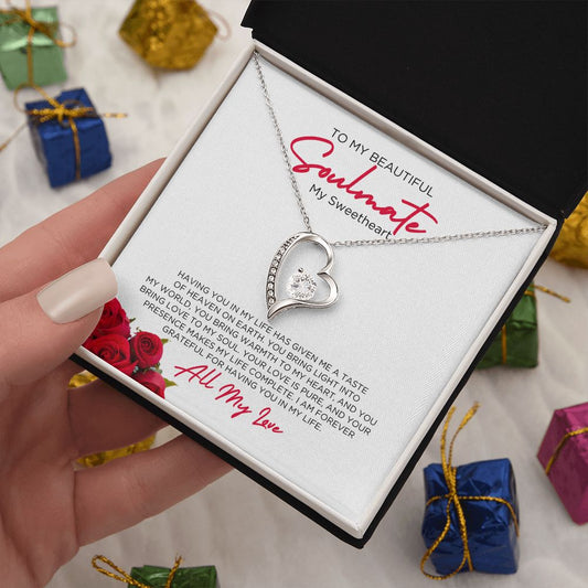 To My Soulmate Sweetheart Forever Love Necklace