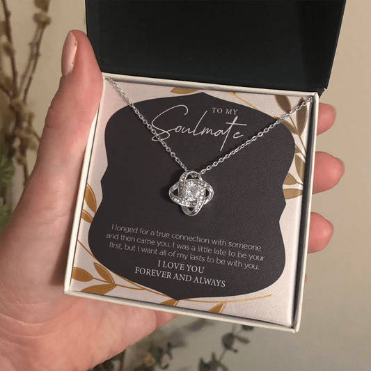 To My Soulmate Love Knot Necklace - Floral