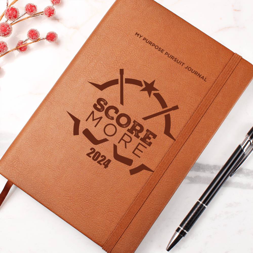 Score More 2024 Vegan Leather Journal or Play Book For the Hockey Athlete