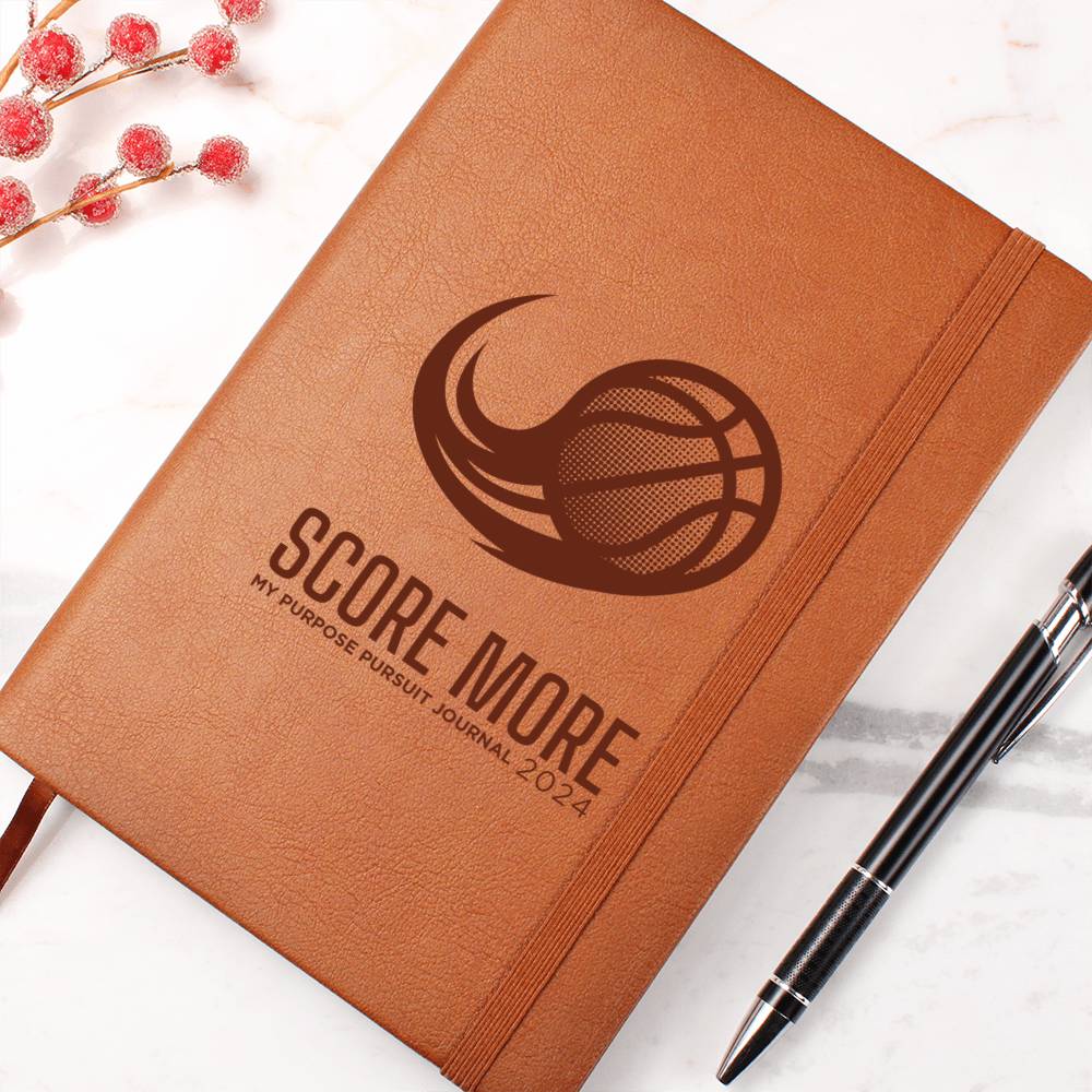 Score More 2024 Vegan Leather Journal or Play Book For the Basketball Athlete