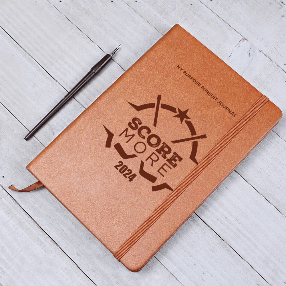 Score More 2024 Vegan Leather Journal or Play Book For the Hockey Athlete