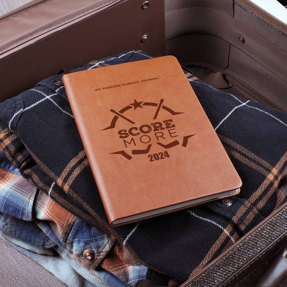 Score More 2024 Vegan Leather Journal or Play Book For the Hockey Athlete