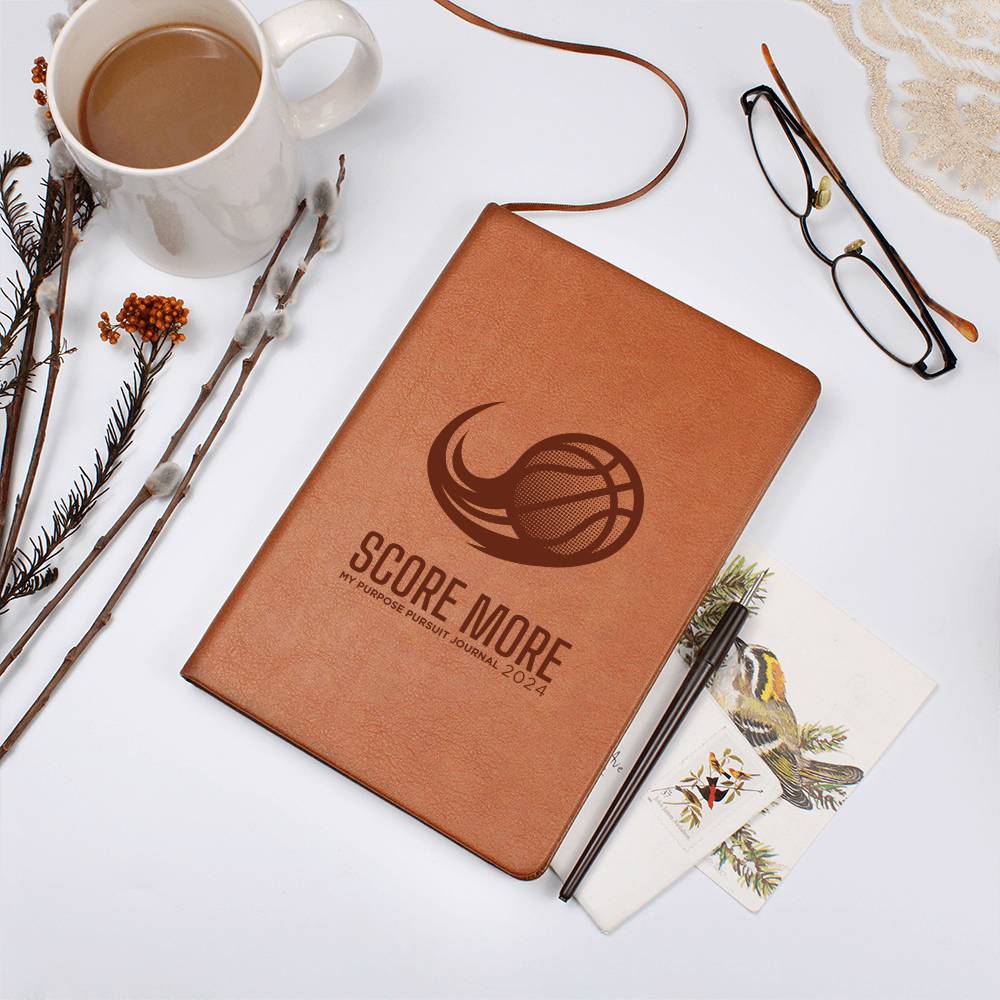 Score More 2024 Vegan Leather Journal or Play Book For the Basketball Athlete