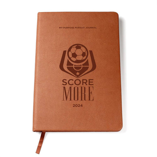 Score More 2024 Vegan Leather Journal or Play Book For the Soccer Athlete