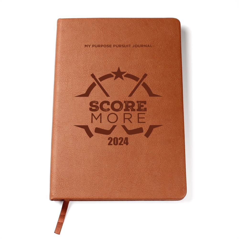 Score More 2024 Vegan Leather Journal or Play Book For the Hockey Athlete