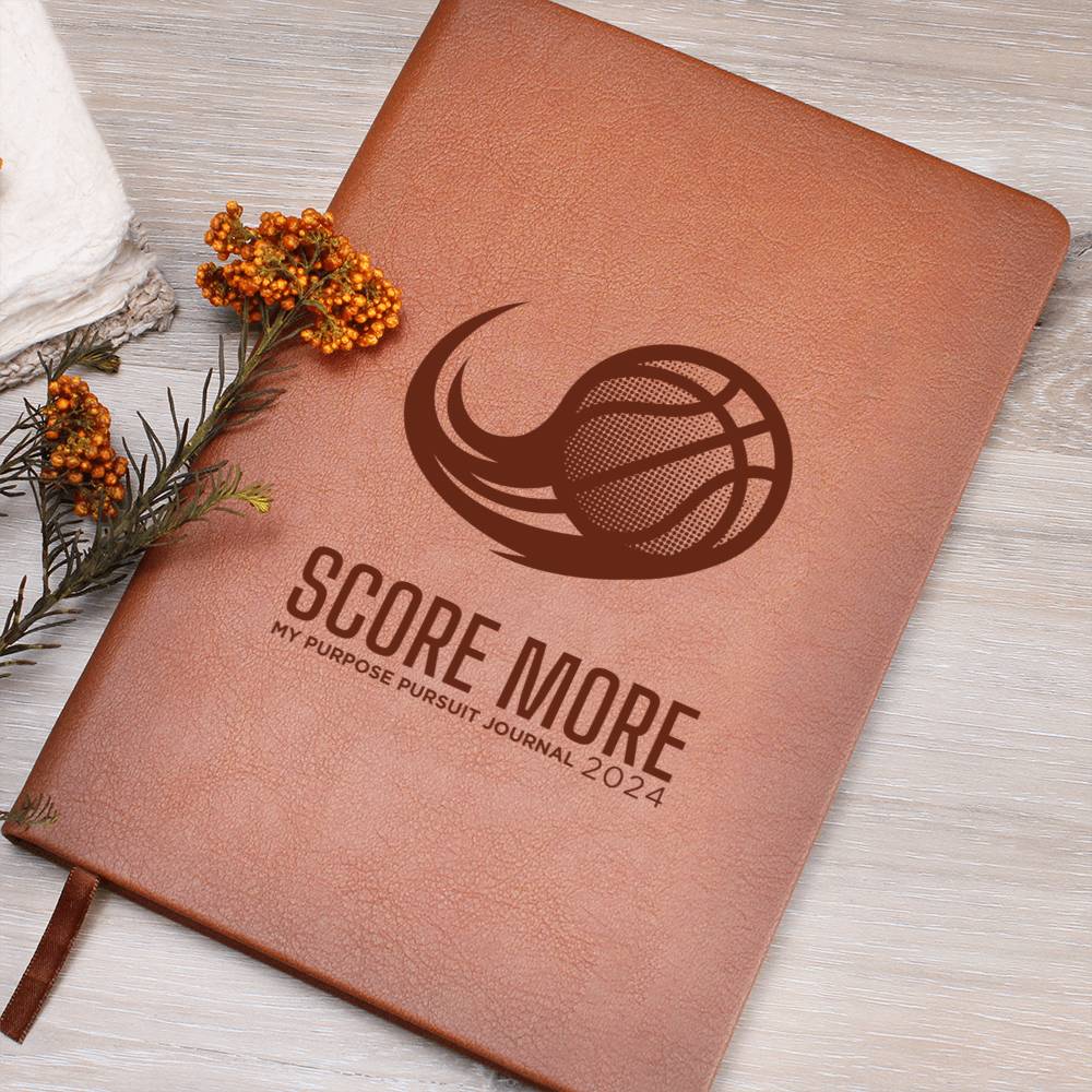 Score More 2024 Vegan Leather Journal or Play Book For the Basketball Athlete