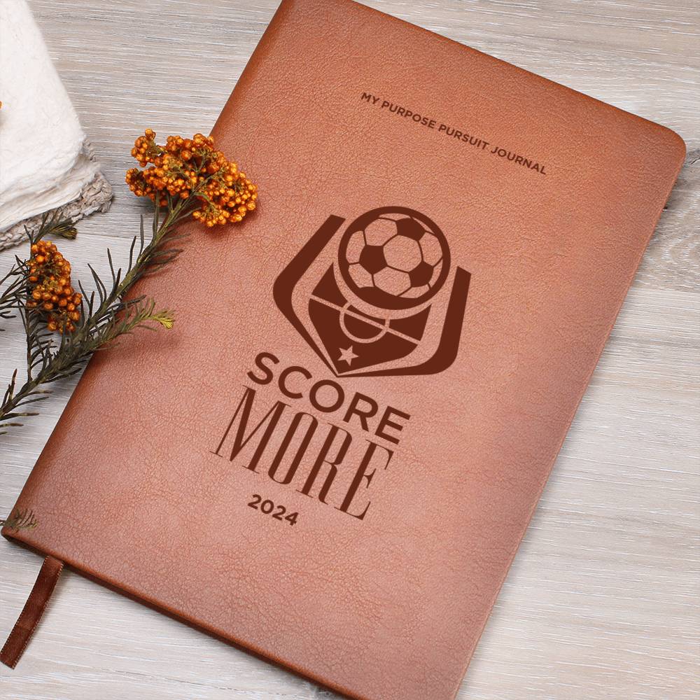 Score More 2024 Vegan Leather Journal or Play Book For the Soccer Athlete