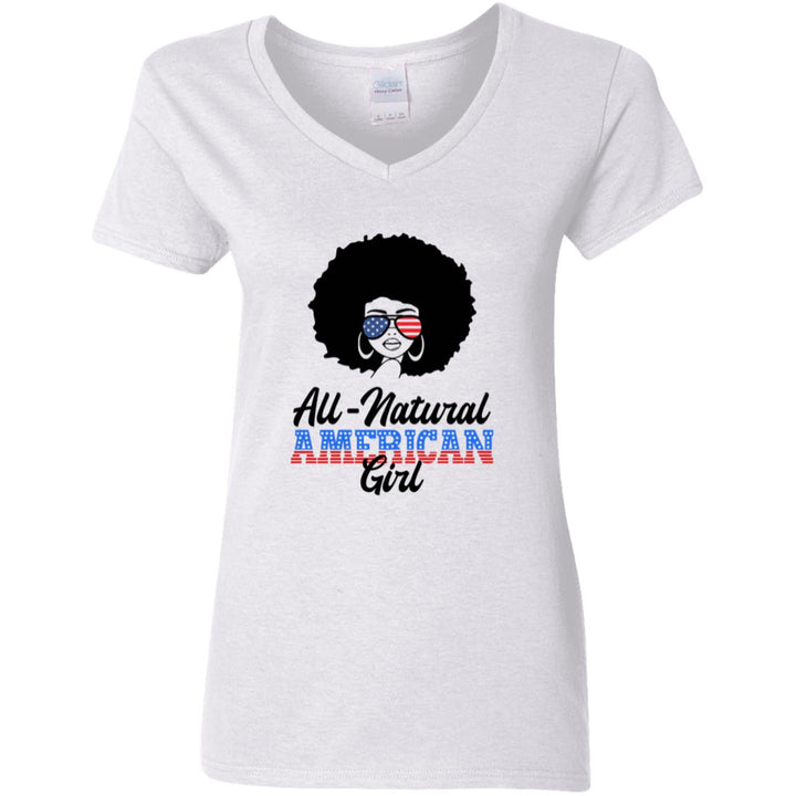 All-Natural American Girl-G500VL Ladies' 5.3 oz. V-Neck T-Shirt