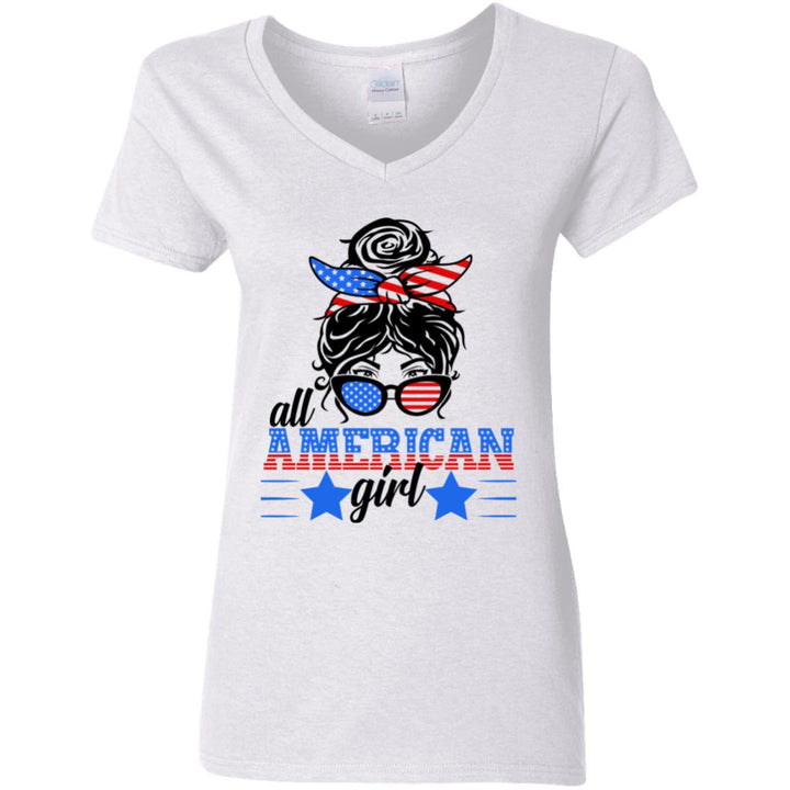 All American Girl - Ladies' 5.3 oz. V-Neck T-Shirt