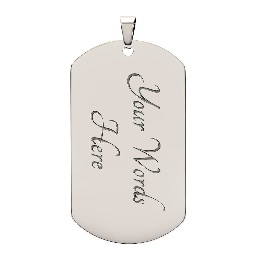 To My Son - Proud Dad - Dog Chain Necklace - White Font