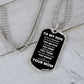 To My Son - Proud Mom - Dog Chain Necklace - White Font