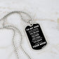 To My Son - Proud Mom - Dog Chain Necklace - White Font