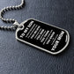 To My Son - Proud Mom - Dog Chain Necklace - White Font