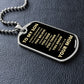 To My Son - Proud Mom - Dog Chain Necklace - Gold Font
