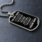 To My Son - Proud Dad - Dog Chain Necklace - White Font