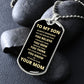 To My Son - Proud Mom - Dog Chain Necklace - Gold Font