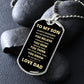 To My Son | Go for It Dog Tag Necklace | From Dad | Gold Font
