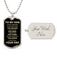 To My Son - Proud Dad - Dog Chain Necklace - Gold Font