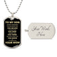 To My Son - Proud Mom - Dog Chain Necklace - Gold Font