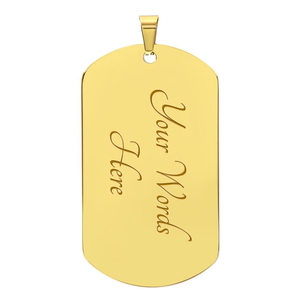 To My Son - Proud Mom - Dog Chain Necklace - Gold Font