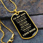 To My Son | Go For It Dog Tag Necklace | From Mom | Gold Font