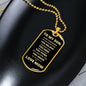 To My Son | Go For It Dog Tag Necklace | From Mom | Gold Font