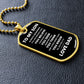 To My Son | Go For It Dog Tag Necklace | From Dad | White Font