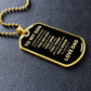 To My Son | Go for It Dog Tag Necklace | From Dad | Gold Font