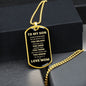 To My Son | Go For It Dog Tag Necklace | From Mom | Gold Font