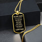To My Son | Go for It Dog Tag Necklace | From Dad | Gold Font