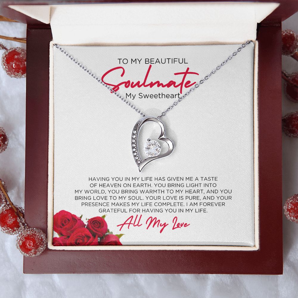 To My Soulmate Sweetheart Forever Love Necklace
