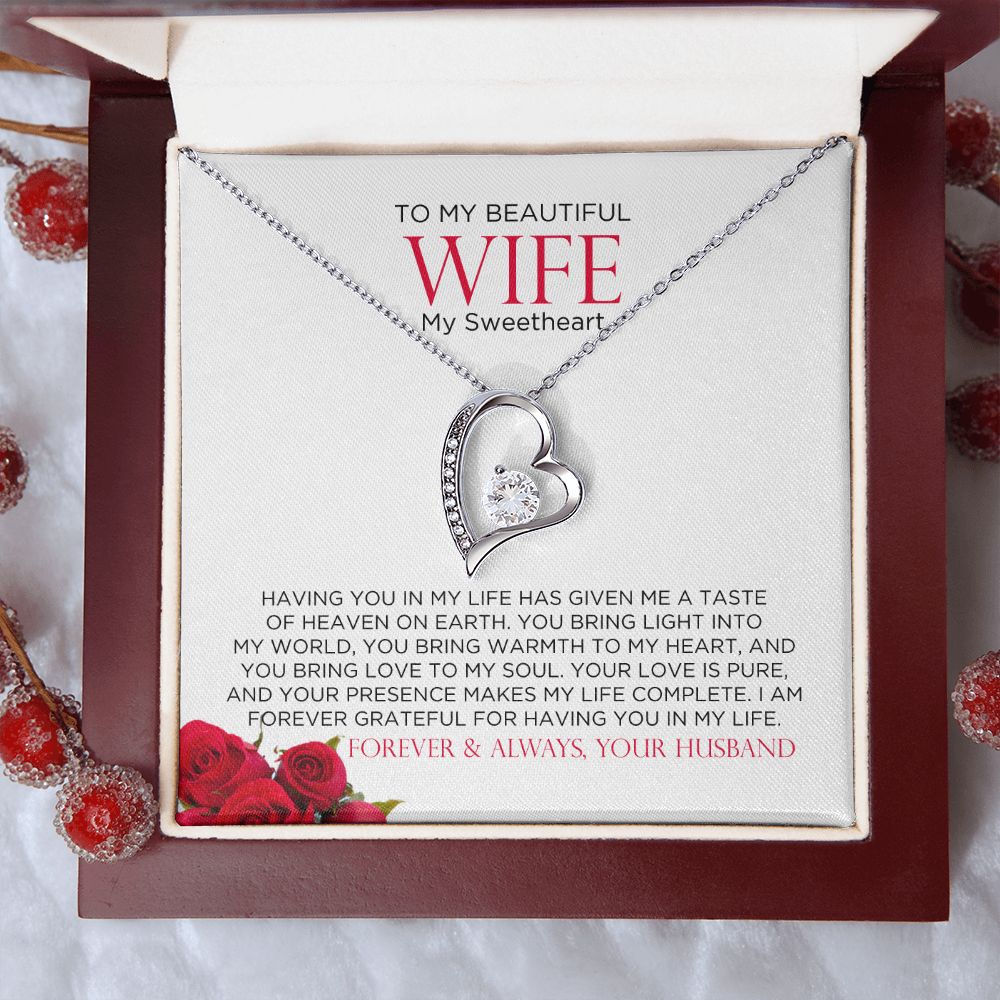 To Wife Sweetheart Forever Love Necklace Sweetheart | Gift for Wife, Anniversary Necklace, Birthday, Valentines Gift