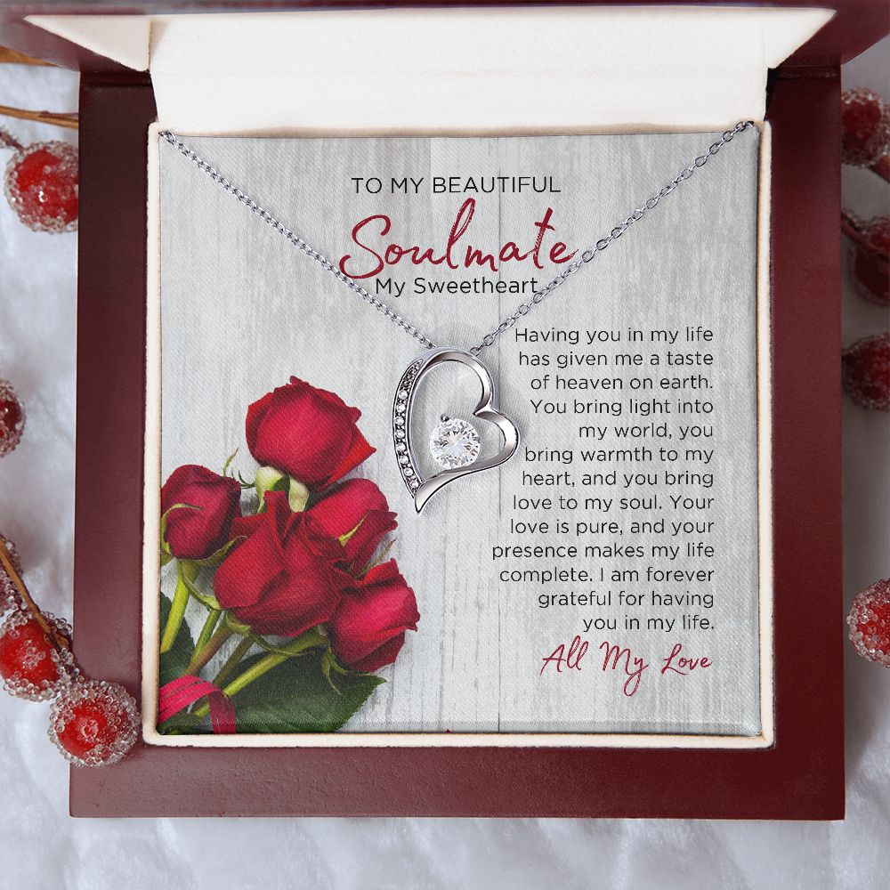 To My Soulmate Forever Love Necklace - Sweetheart  | Valentines Gift for Wife Girlfriend Fiancée, Anniversary Necklace, Birthday Gift - Madelyn