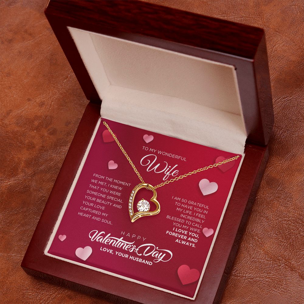 To My Wonderful Wife Forever Love Necklace - Happy Valentine's Day Gift for Wife