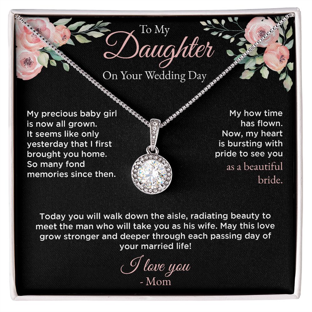 Daughter Wedding Day Eternal Hope Necklace - BkPk Message Card