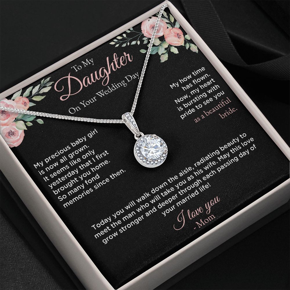 Daughter Wedding Day Eternal Hope Necklace - BkPk Message Card