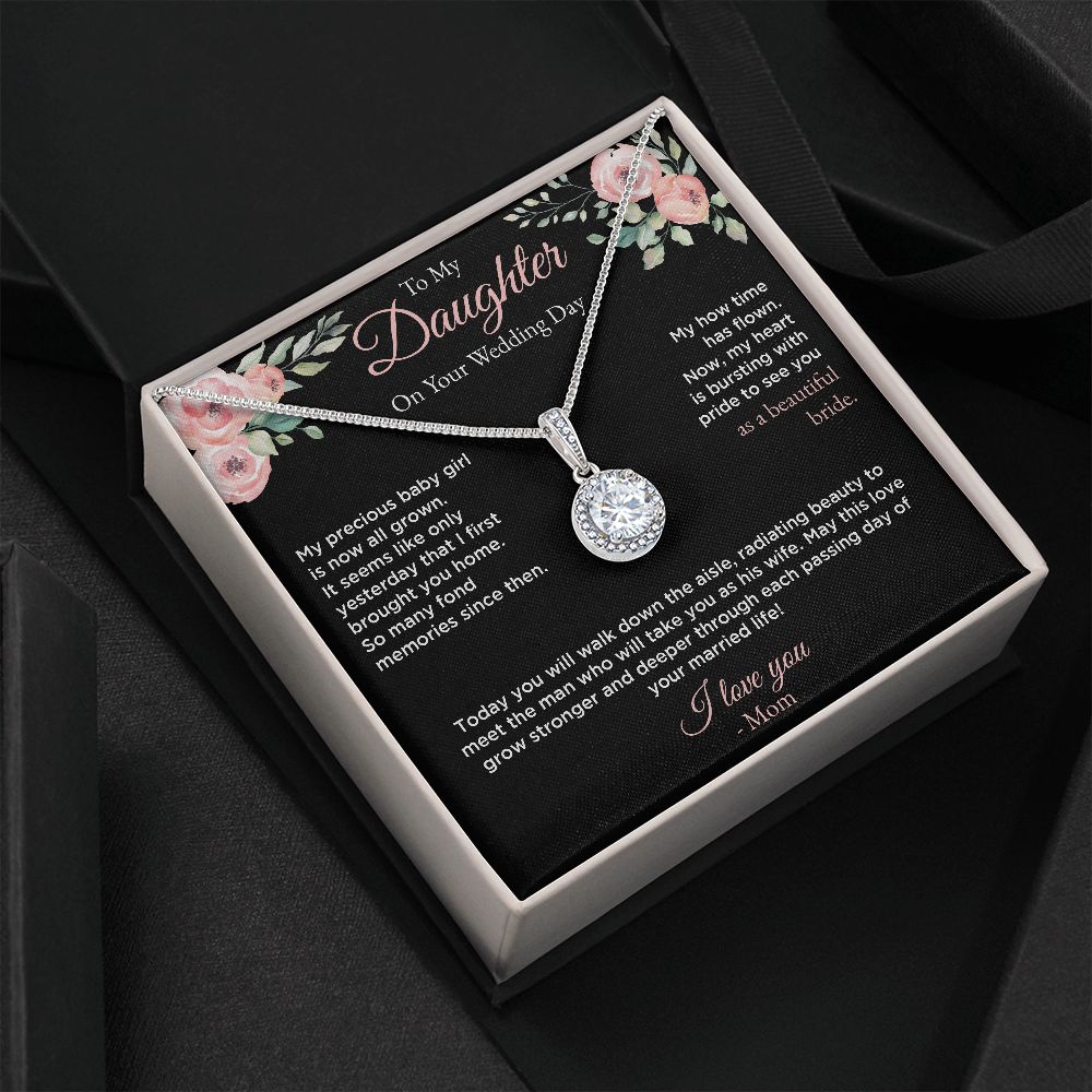 Daughter Wedding Day Eternal Hope Necklace - BkPk Message Card