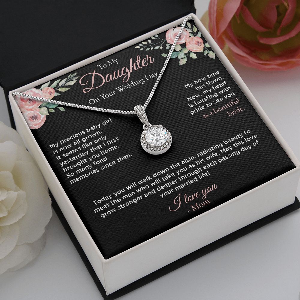 Daughter Wedding Day Eternal Hope Necklace - BkPk Message Card