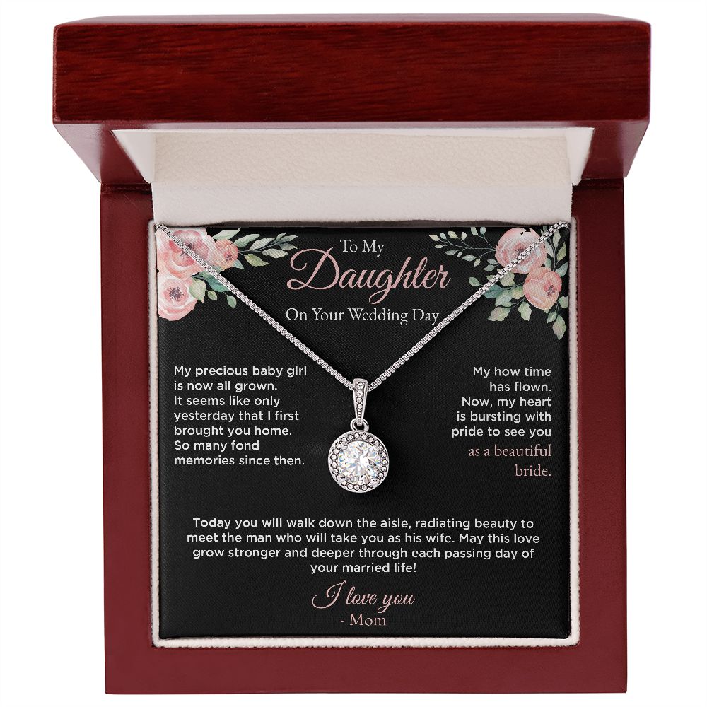 Daughter Wedding Day Eternal Hope Necklace - BkPk Message Card
